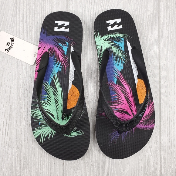 Billabong Multicolor Palm Tree Flip Flop Sandals - Picture 2 of 6